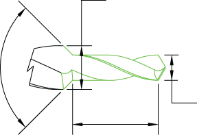 Wireframe of an Drill